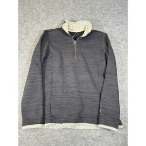 Kuhl Alaska 1/4 Zip Pullover Sweater Womens Large Gray Heathered Sherpa Fleece